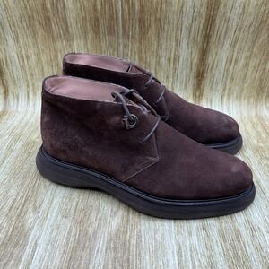 Salvatore Ferragamo Bernard Chukka Boots Men's 6.5 EE Brown Suede Gancini